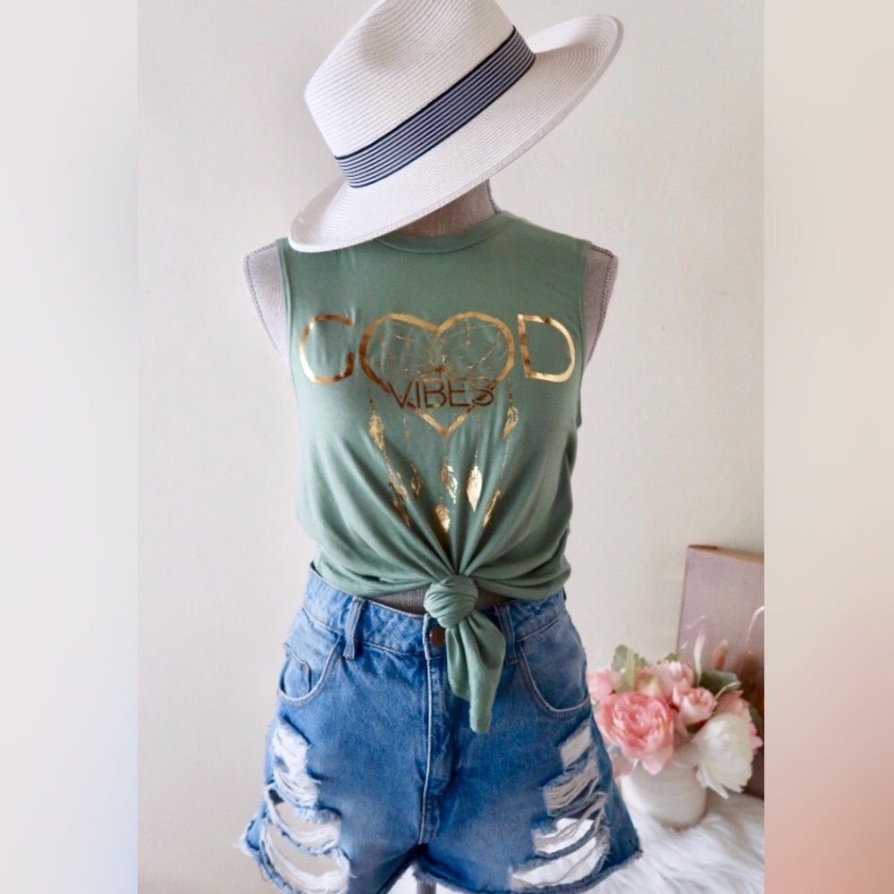 VERONICA- GOOD VIBES Muscle Tank - Picture 5 of 5
